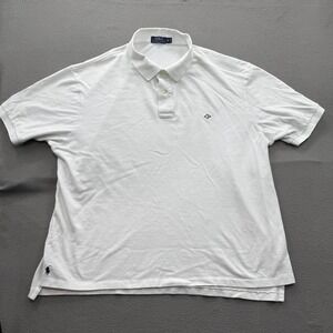 Polo Ralph Lauren Polo Shirt Mens 3XB Big White‎ Solid Cotton Pony Logo Casual